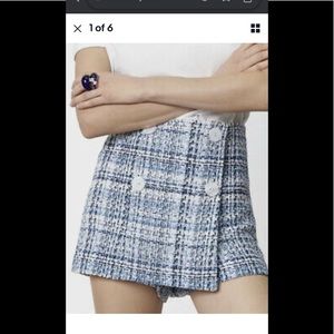 NWT ZARA Women's Textured Skort Size M